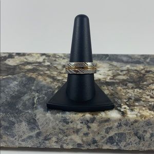 Men’s stainless steel wood effect with gold inlay